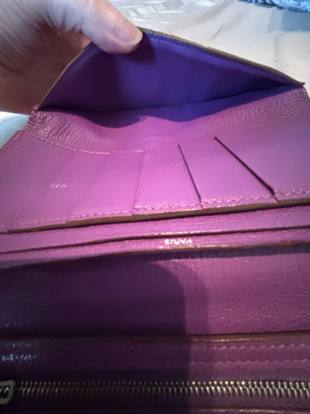 Authentic Hermès Béarn Long Wallet – Rare Purple Leather – Very Good Condition - Picture 8 of 10